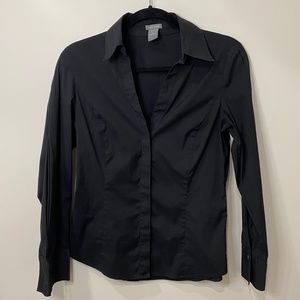 Ann Taylor Womens Blouse Button Down Fitted Size 8